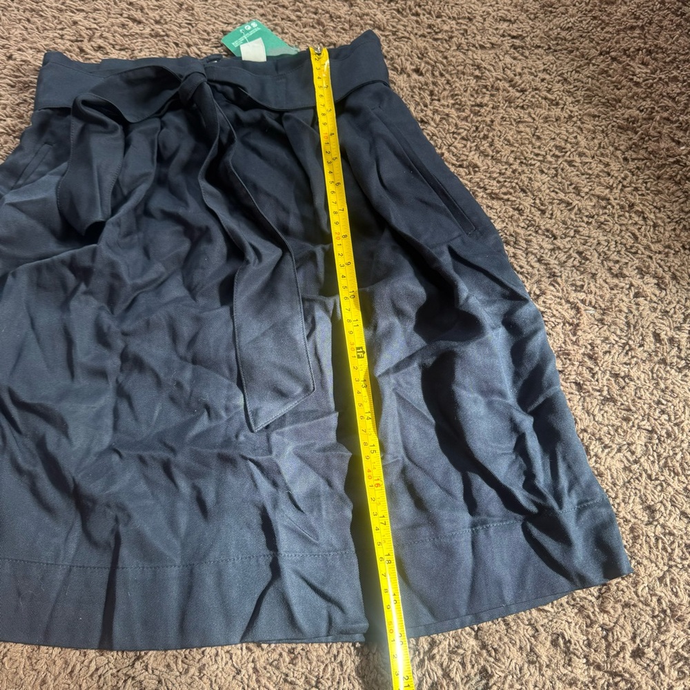 H&M Navy Blue Conscious Collection Skirt Belted Tie Waist TENCEL 4 NEW - Picture 11 of 12